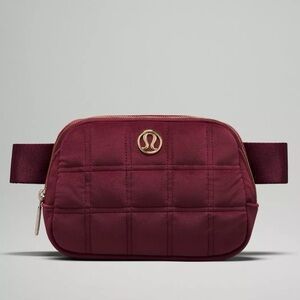 Lululemon Everywhere Belt Bag Quilted Velour Wine Berry Velvet Crossbody Bag NWT